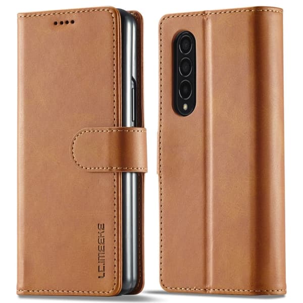 LC.IMEEKE Samsung Galaxy Z Fold3 5G flip etui - Dæmpet Brun Brown