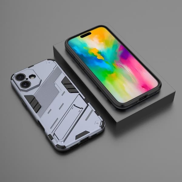 Stødsikkert moderne iPhone 16 Plus hybridcover - Mørkeblå Blue