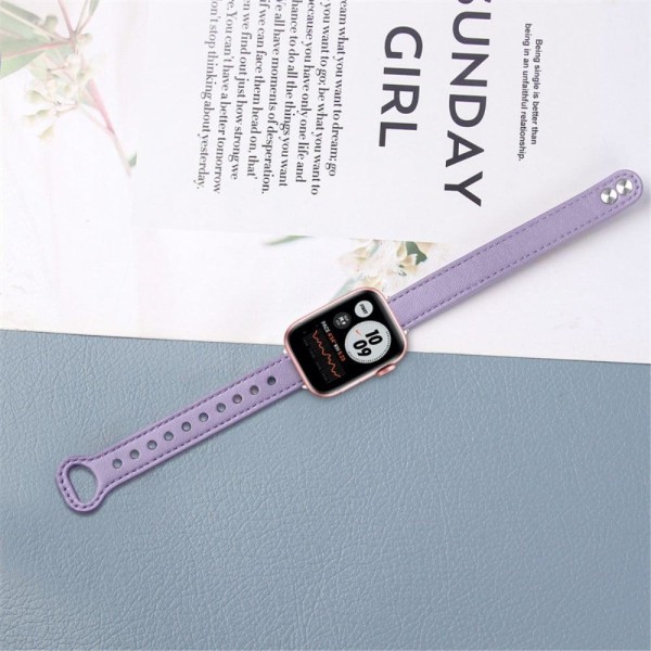 Genuine cowhide leather watch strap for Apple Watch Series 8 (41 Purple