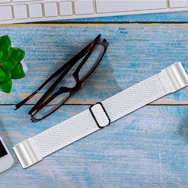 Fitbit Charge 2 elastisk klokkerem i nylon - Hvit White