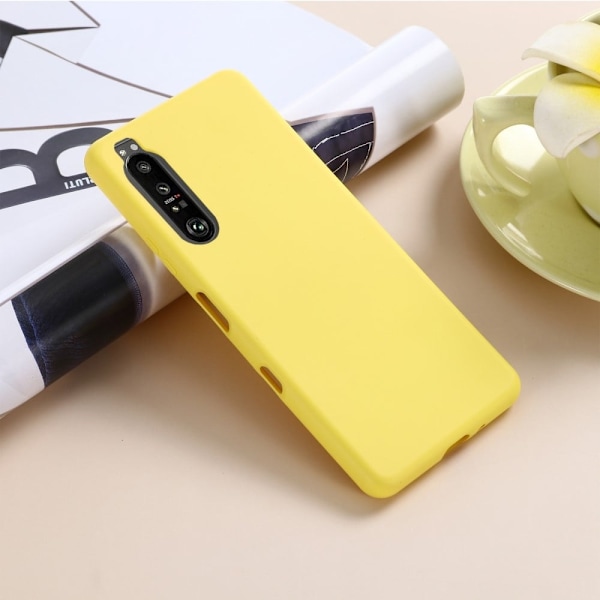 Matte Liquid Sony Xperia 1 III silikone cover - Gul Yellow
