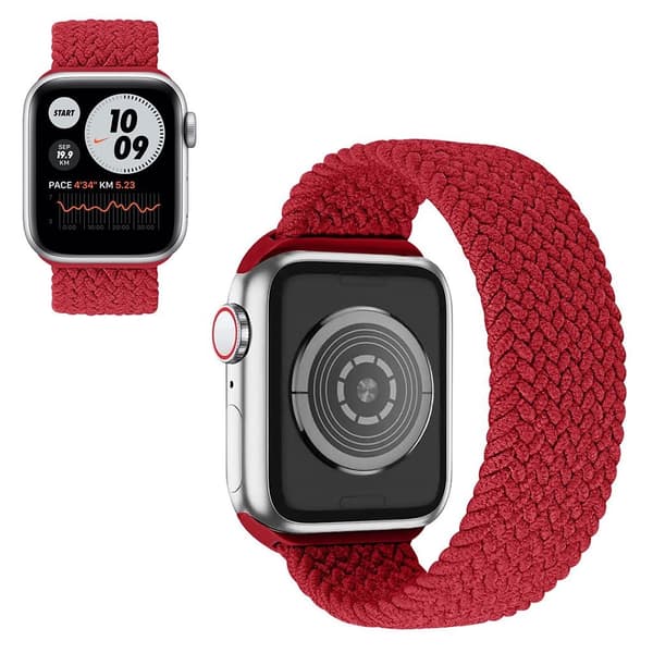 Apple Watch 40mm pattern nylon watch strap - Red Röd