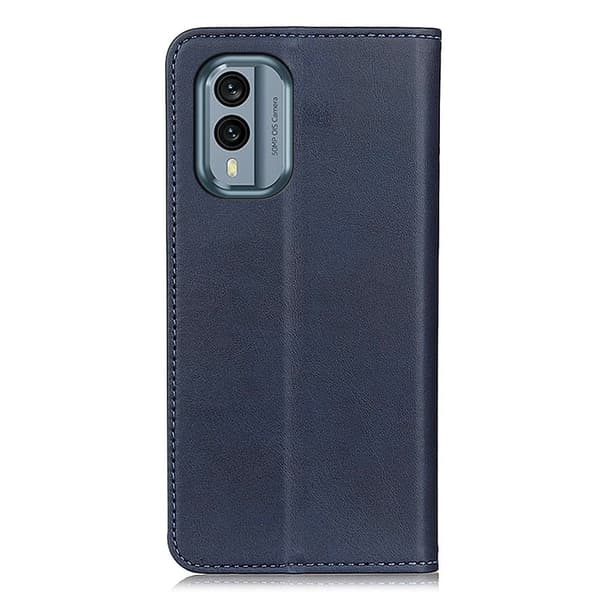 Flip Etui med Pung i Ekte Lær til Nokia X30 - Blå Blue
