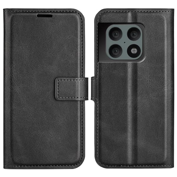 Læretui med Lommebok til OnePlus 10 Pro - Svart Black