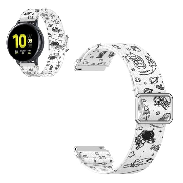 22 mm nylon-urrem til Huawei- og Samsung-ure - Univers White