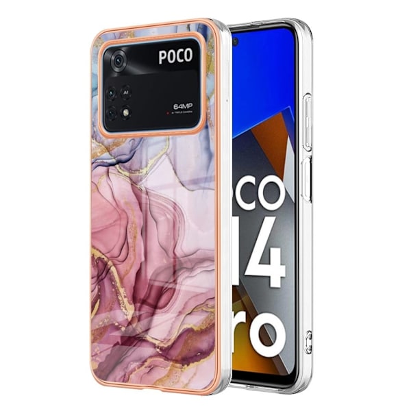Marble Xiaomi Poco M4 Pro Etui - Rose Gull Pink