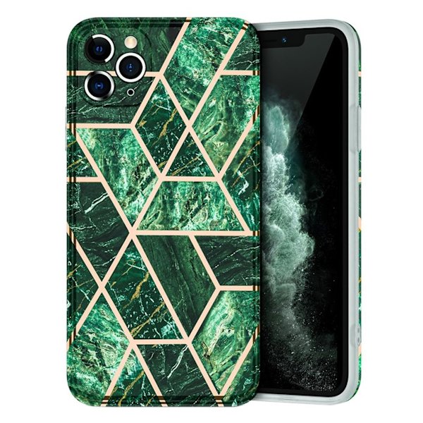 Marble design iPhone 11 Pro Max kotelot - Vihreä Green