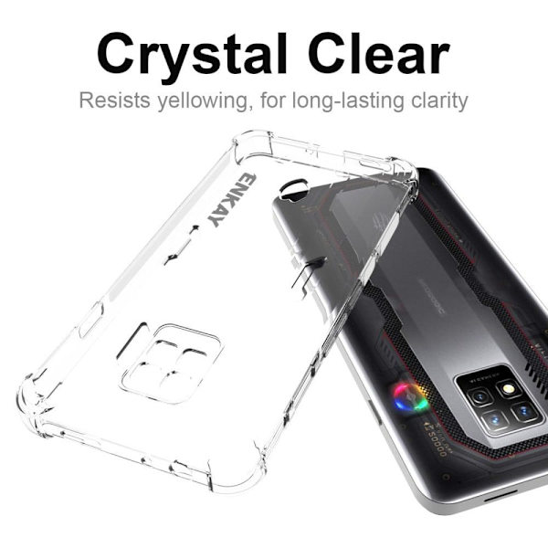 ENKAY genomskinligt droppsäkert fodral för ZTE nubia Red Magic 7 Pro Transparent