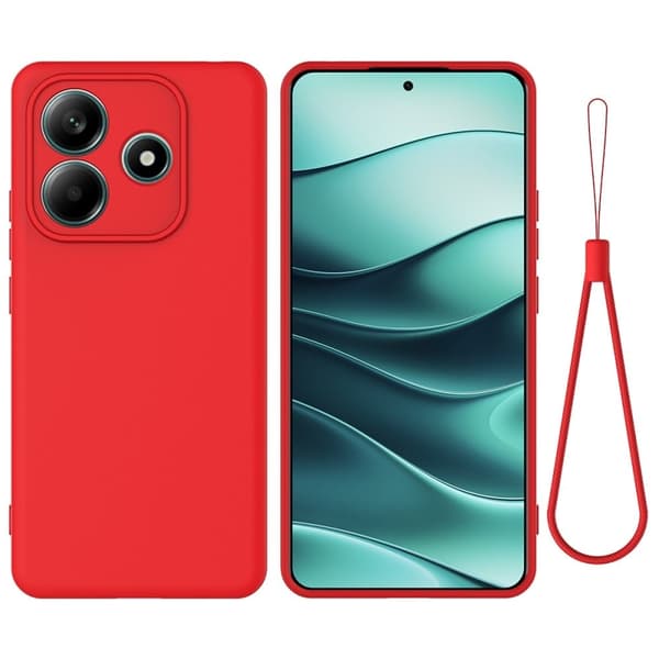 Matt Xiaomi Redmi Note 14 5G skal av flytande silikon - Röd Röd