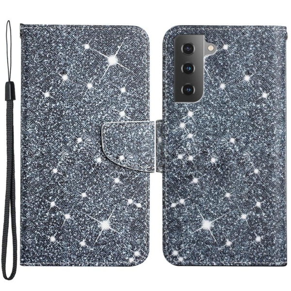 Wonderland Samsung Galaxy S22 Plus Flip Etui - Stjerne Silver grey