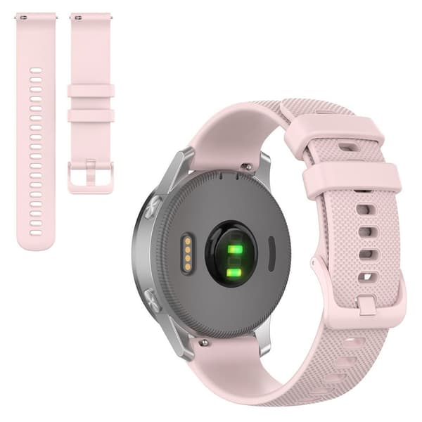 22 mm universal klockarmband i silikon med rutnätstextur - Rosa Rosa