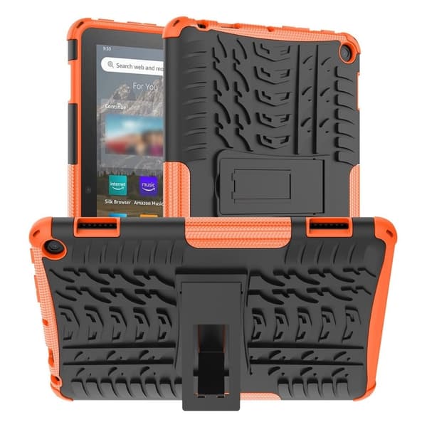 Dekkmønstret kickstand-etui for Amazon Fire 8 HD (2022) - Oransje Orange