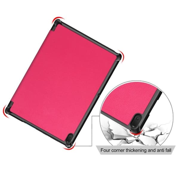 Lenovo Tab E10 iskunkestävä nahkainen  suojakotelo - Rose Pink