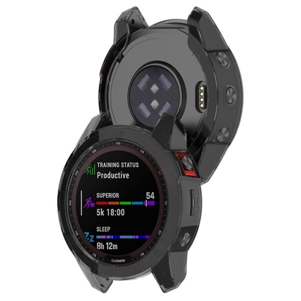 Gennemsigtigt cover til Garmin Fenix 7 - Gennemsigtig Sort Black