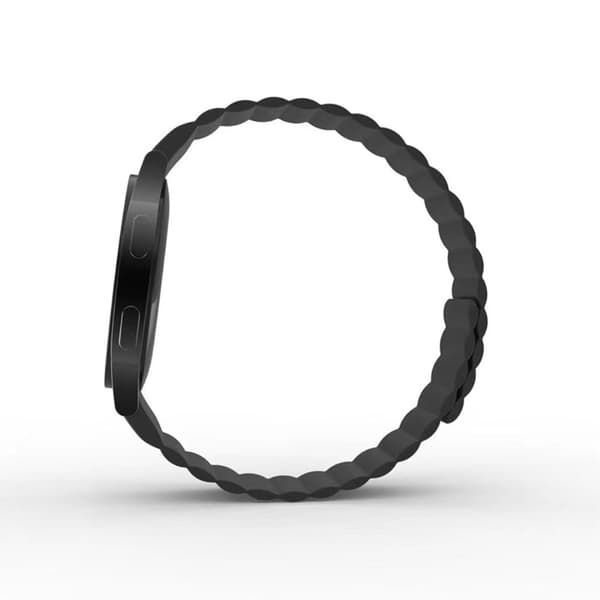 Magnetisk urrem i silikone med to farver til Samsung Galaxy Watch 4 - Sort Black