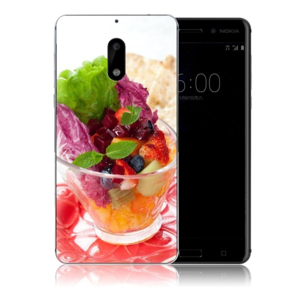 Nokia 6 Silikone cover - Frugt dessert Multicolor