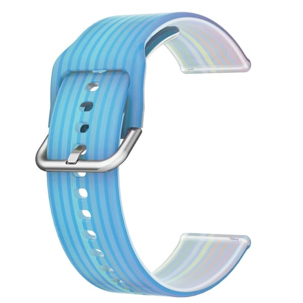 22 mm universellt klockarmband i regnbågsfärgad silikon - Blå Regnbåge Blå