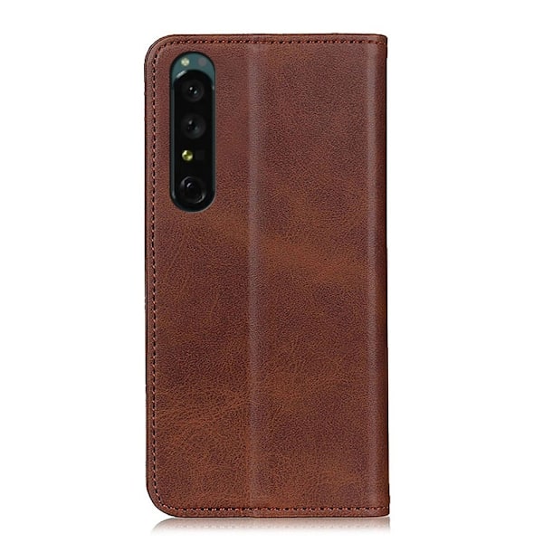Flip Etui med Pung i Ægte Læder til Sony Xperia 1 V - Kaffe Brown