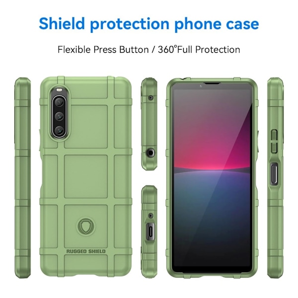 Rugged Shield Sony Xperia 10 V skal - Grön Grön