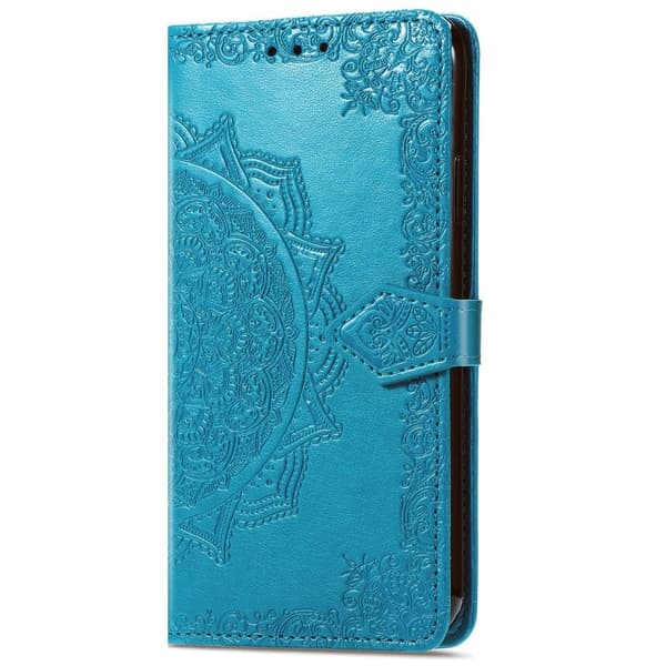 Mandala iPhone 16 Plus etui i lær - Blå Blue
