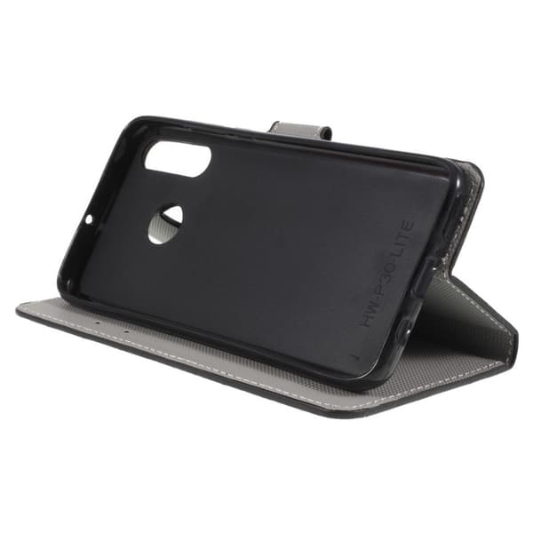 Huawei P30 Lite mønstret læder flip etui - Don't Touch My Phone Multicolor