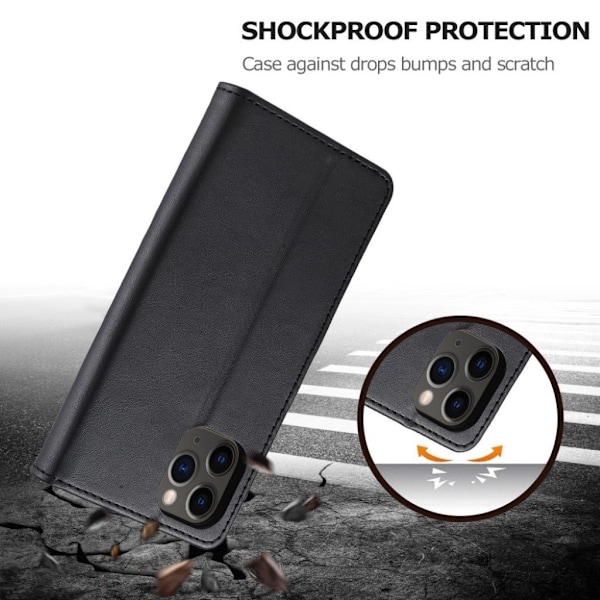 LC.IMEEKE iPhone 12 Pro / iPhone 12 flip case - Musta Black