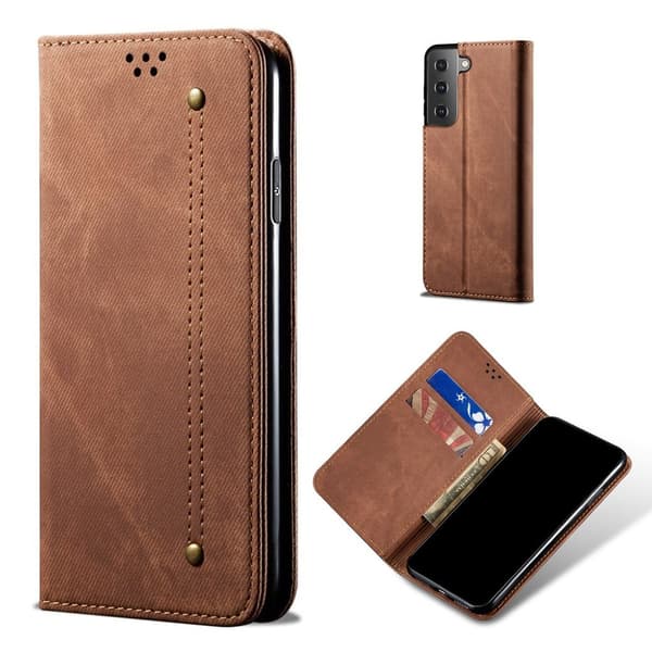 Jeans Samsung Galaxy S21 Flippetui - Brun Brown