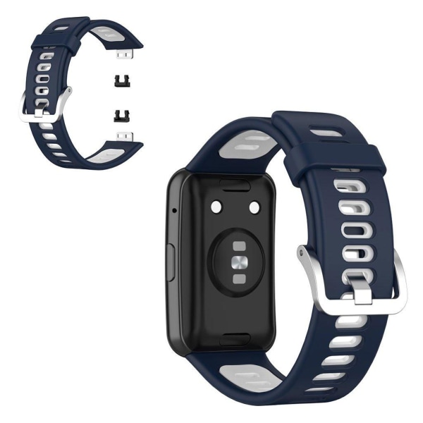 Huawei Watch Fit tofarvet silikoneurrem - Midnatsblå / Hvid Blue
