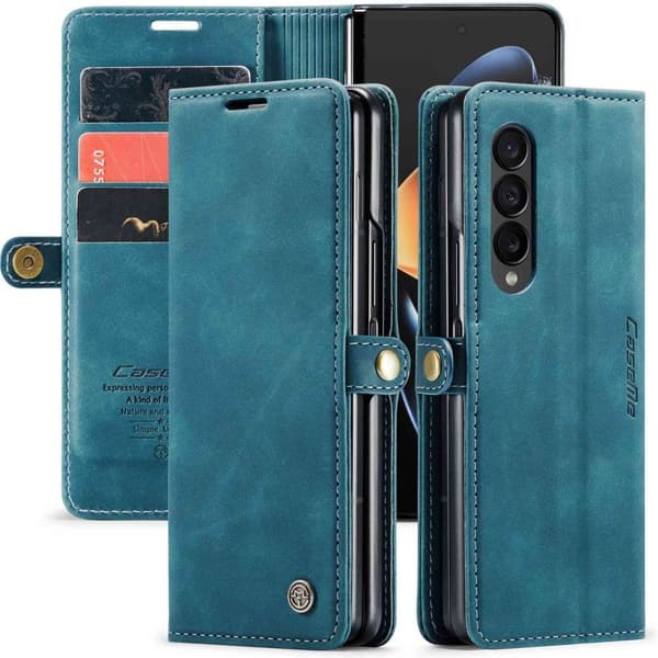 CaseMe Samsung Galaxy Z Fold4 Vintage Suojakotelo - Sininen Blue