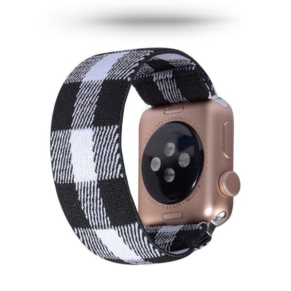Apple Watch Series 5 / 4 40 mm nylon-urrem - Hvid / Sort Black