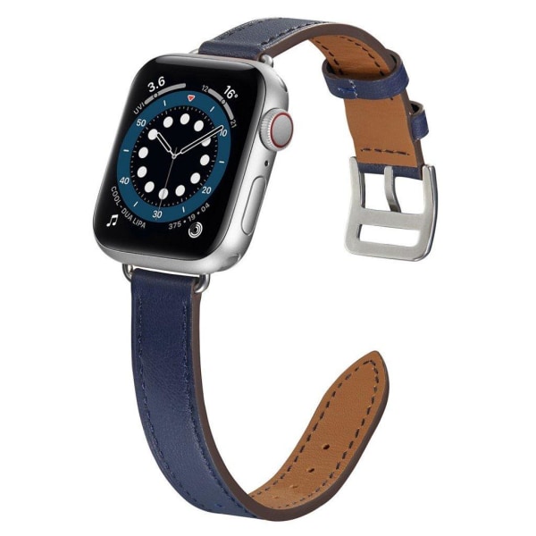 Apple Watch 42mm - 44mm simple leather watch strap - Blue Blue