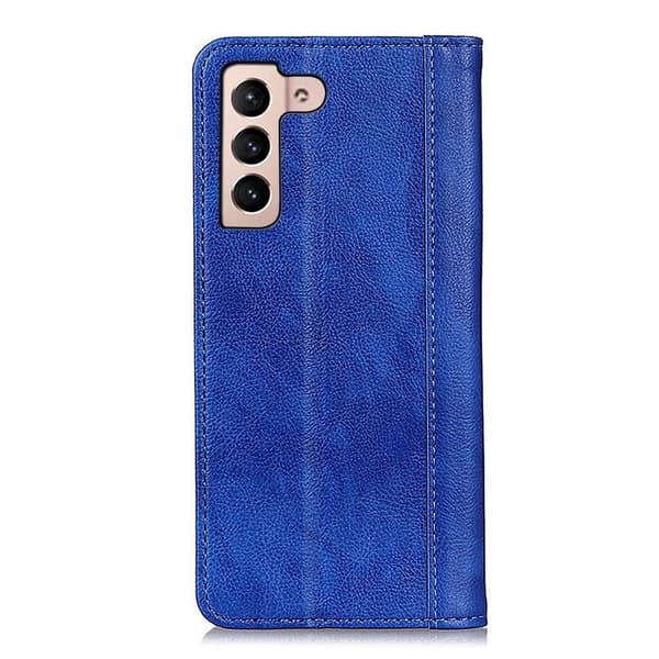 Ekte lærdeksel med magnetisk lukking for Samsung Galaxy S23 - Blå Blue