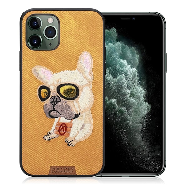 Nimmy Sött husdjur iPhone 11 Pro Max Broderat fodral - Gul Gul