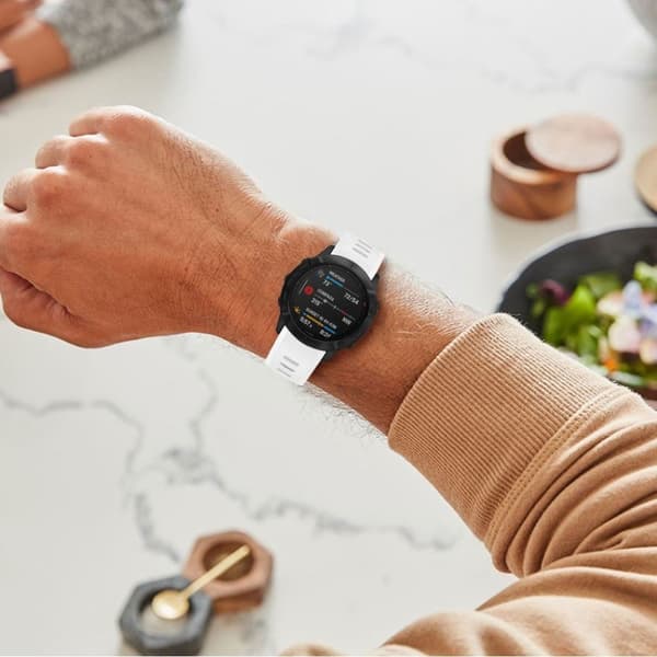 Garmin Fenix 6X silikonikellonauha - Valkoinen White