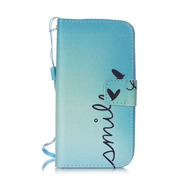 Moberg læder-etui med magnetisk lås - Hjerte og smil Blue