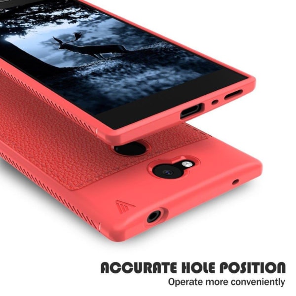 IVSO Sony Xperia L2 cover i læder og silikone - Rød Red