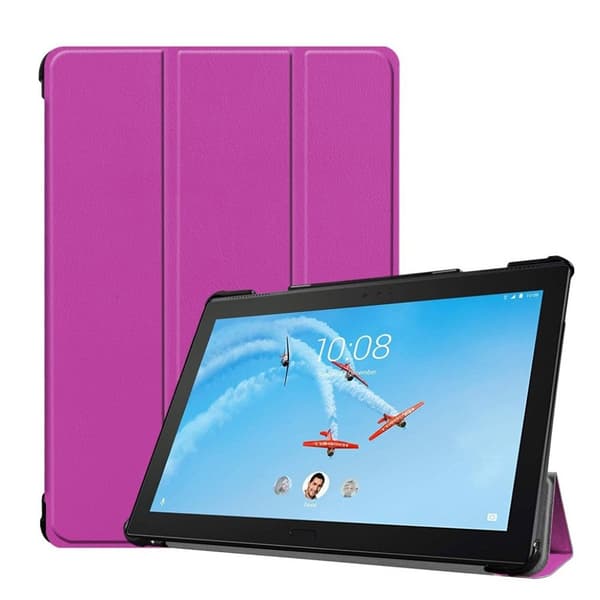 Lenovo Tab P10 stativ læder flip etui - Lilla Purple
