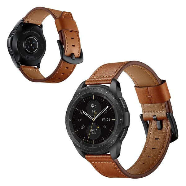 Samsung Gear S3 / S3 Frontier knife edge ægte læder Urrem - Brun Brown