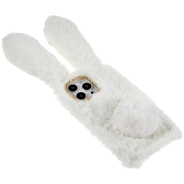 Fluffy Rabbit iPhone 14 Pro Max skal - Vit Vit