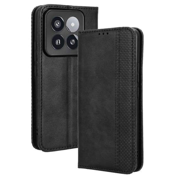 Bofink Vintage Xiaomi 14 Pro læderetui - Sort Black