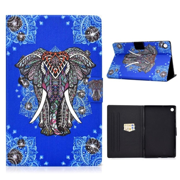 Lenovo Tab M10 FHD Plus cool pattern leather flip case - Elephan Multicolor