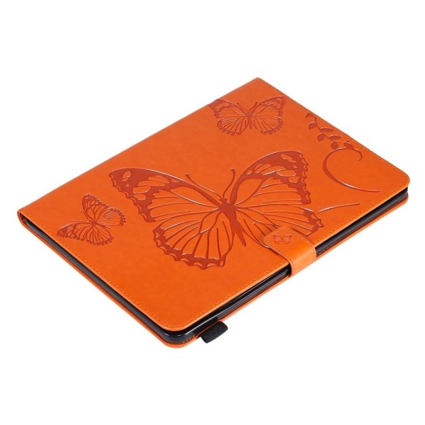 Amazon Fire HD (2021) læderetui med sommerfuglemønster - Orange Orange