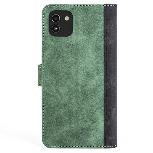 To-farvet Samsung Galaxy A03 læderetui - Grøn Green