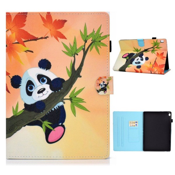 Lenovo Tab M10 cool pattern leather flip case - Panda Multicolor