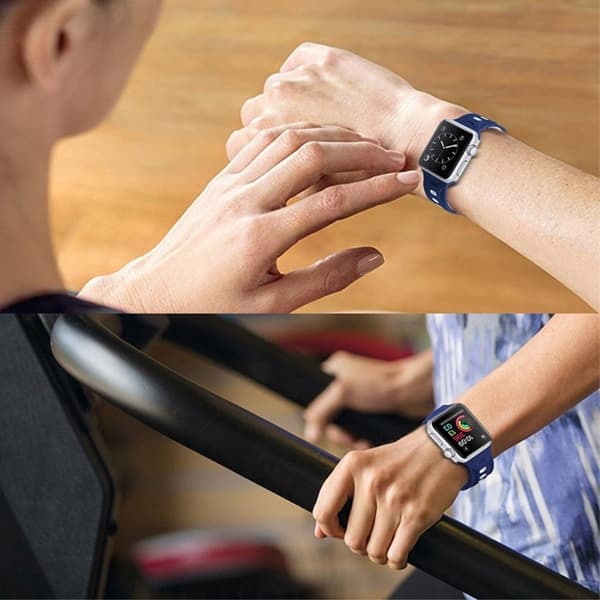 Apple Watch (41 mm) tofarget klokkerem i silikon - Blå / Hvit Blue