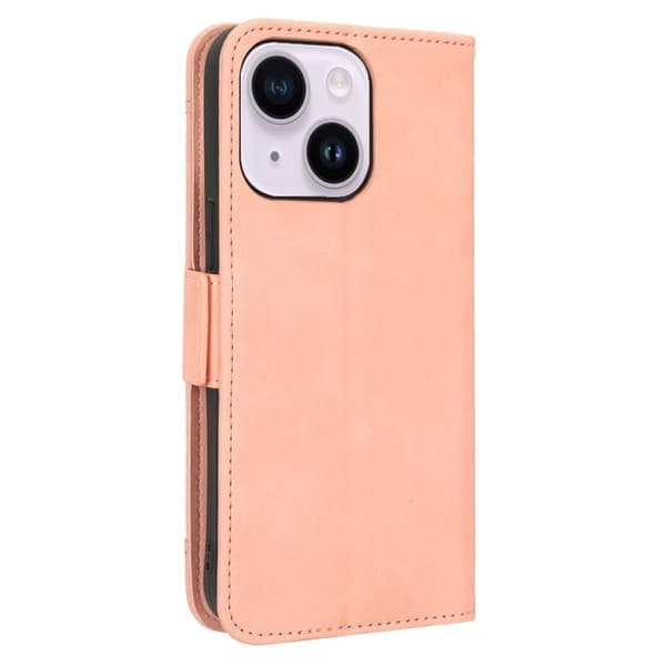 Moderne iPhone 15 Plus læderetui med pung - Pink Pink