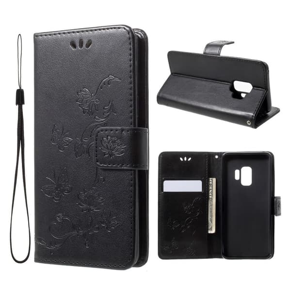 Samsung Galaxy S9 Etui laget av kunstlær og silikon - Svart Black