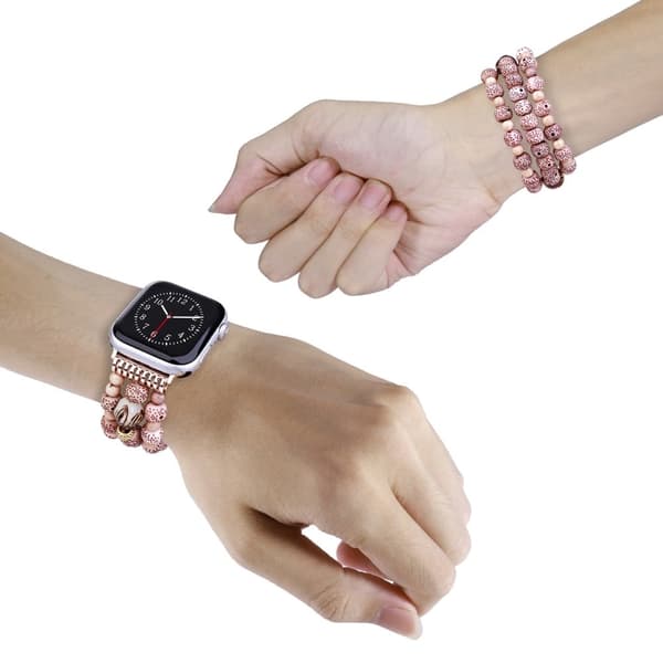 Apple Watch Series 8 (41mm) bodhi-formet urrem i perlestil - Lyserød Pink