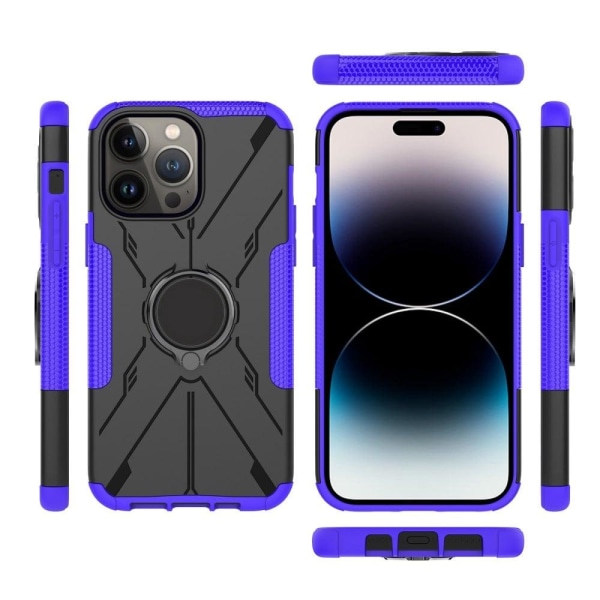 Kickstand-skydd med magnetisk platta för iPhone 14 Pro - Lila Lila