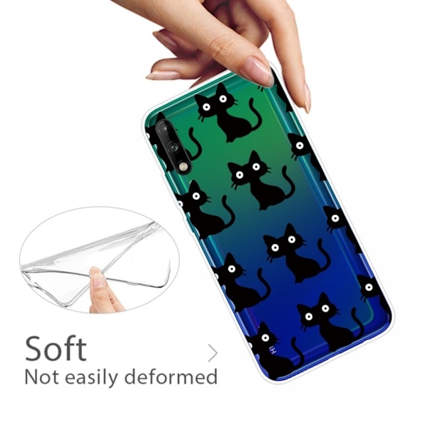 Deco Huawei P40 Lite E deksel - Svart Katt Black